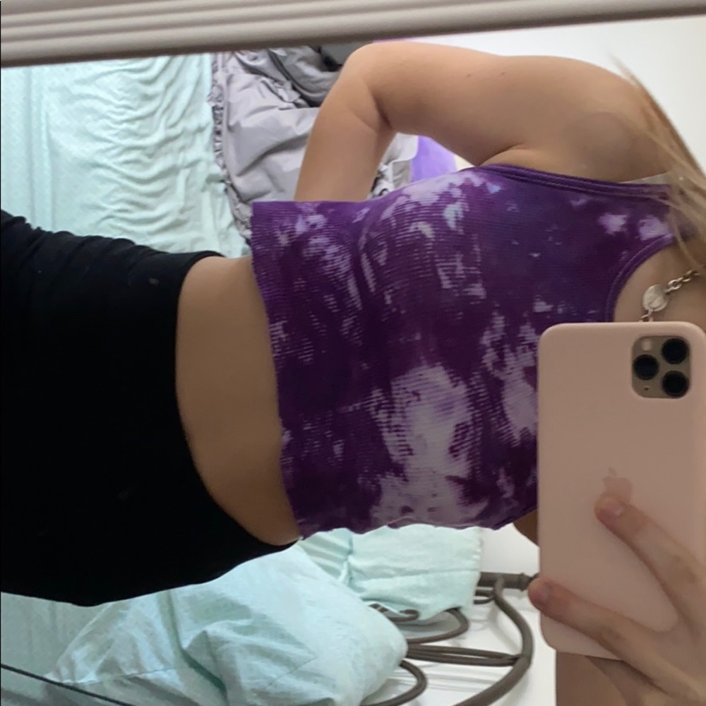 purple tie-dyed crop tank💜